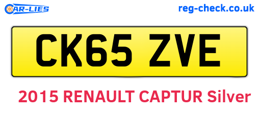 CK65ZVE are the vehicle registration plates.