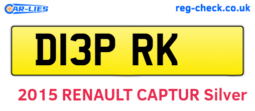 D13PRK are the vehicle registration plates.