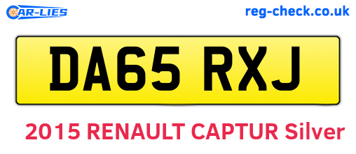 DA65RXJ are the vehicle registration plates.