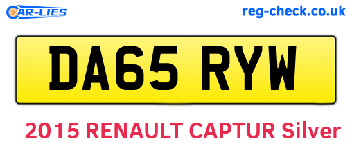DA65RYW are the vehicle registration plates.