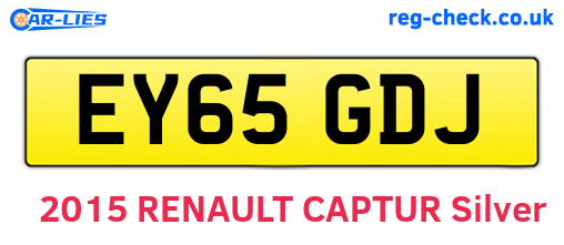 EY65GDJ are the vehicle registration plates.