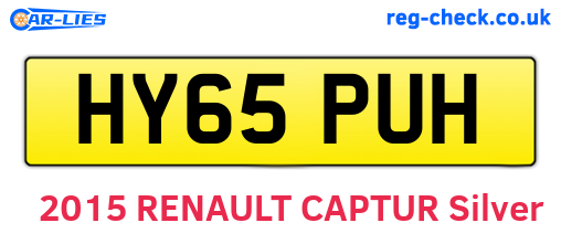 HY65PUH are the vehicle registration plates.