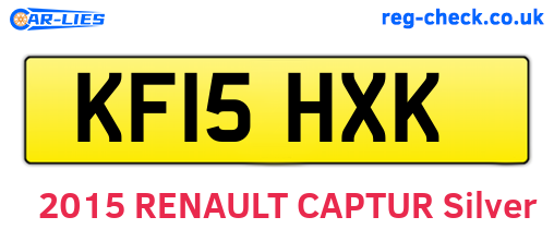 KF15HXK are the vehicle registration plates.
