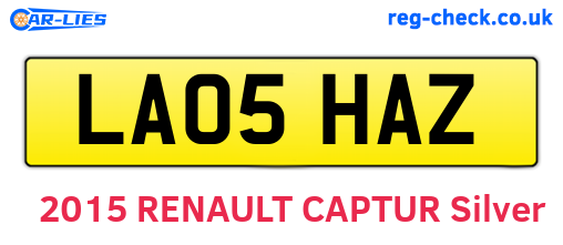 LA05HAZ are the vehicle registration plates.