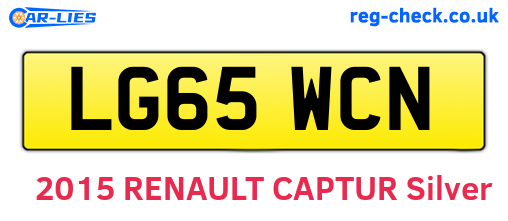 LG65WCN are the vehicle registration plates.