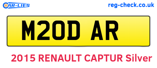 M20DAR are the vehicle registration plates.