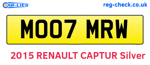 MO07MRW are the vehicle registration plates.