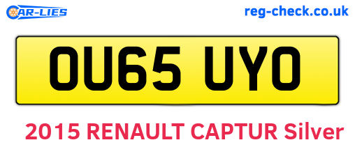 OU65UYO are the vehicle registration plates.
