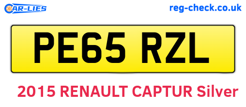 PE65RZL are the vehicle registration plates.