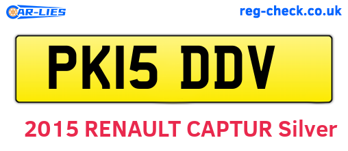 PK15DDV are the vehicle registration plates.