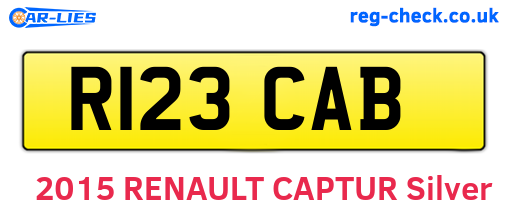R123CAB are the vehicle registration plates.