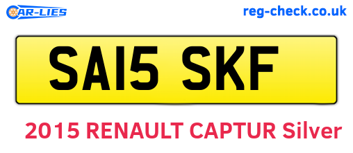 SA15SKF are the vehicle registration plates.