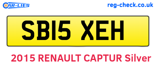 SB15XEH are the vehicle registration plates.