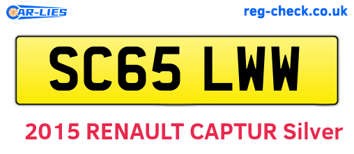 SC65LWW are the vehicle registration plates.
