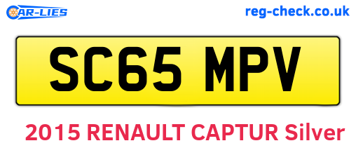 SC65MPV are the vehicle registration plates.