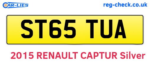 ST65TUA are the vehicle registration plates.