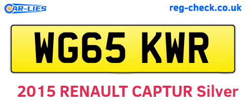 WG65KWR are the vehicle registration plates.