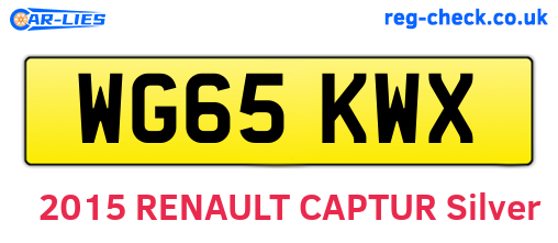 WG65KWX are the vehicle registration plates.