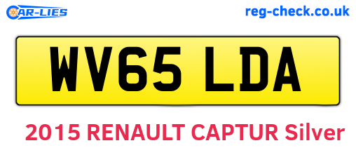 WV65LDA are the vehicle registration plates.