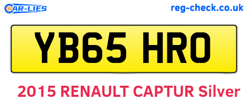 YB65HRO are the vehicle registration plates.