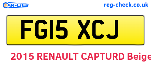 FG15XCJ are the vehicle registration plates.