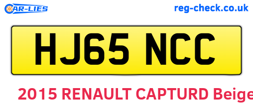 HJ65NCC are the vehicle registration plates.