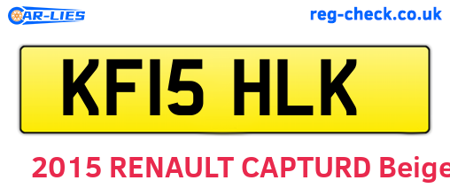 KF15HLK are the vehicle registration plates.