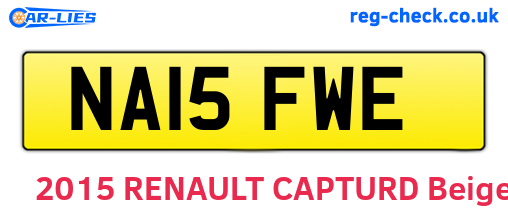 NA15FWE are the vehicle registration plates.