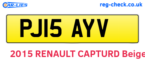 PJ15AYV are the vehicle registration plates.