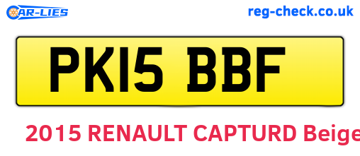 PK15BBF are the vehicle registration plates.