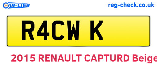 R4CWK are the vehicle registration plates.