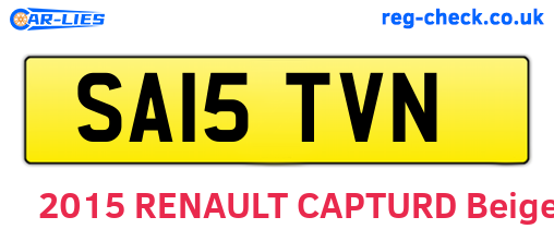 SA15TVN are the vehicle registration plates.