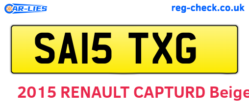 SA15TXG are the vehicle registration plates.