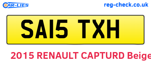 SA15TXH are the vehicle registration plates.