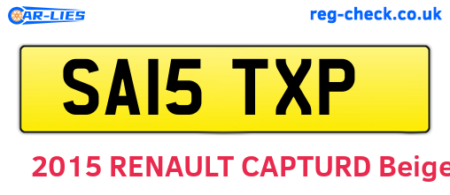 SA15TXP are the vehicle registration plates.