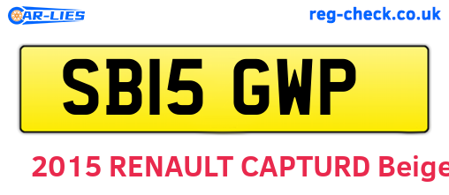 SB15GWP are the vehicle registration plates.