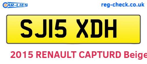 SJ15XDH are the vehicle registration plates.