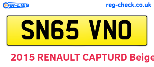 SN65VNO are the vehicle registration plates.