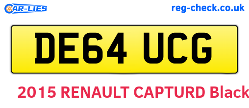 DE64UCG are the vehicle registration plates.