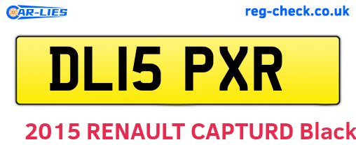 DL15PXR are the vehicle registration plates.