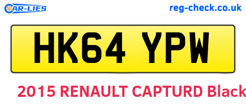 HK64YPW are the vehicle registration plates.