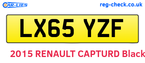 LX65YZF are the vehicle registration plates.