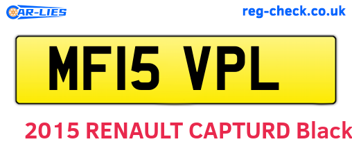 MF15VPL are the vehicle registration plates.