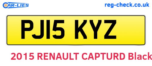 PJ15KYZ are the vehicle registration plates.