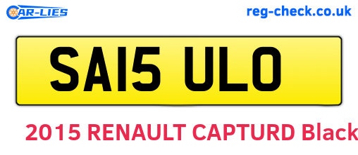 SA15ULO are the vehicle registration plates.