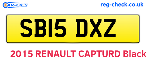 SB15DXZ are the vehicle registration plates.