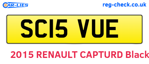 SC15VUE are the vehicle registration plates.