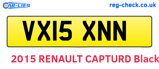 VX15XNN are the vehicle registration plates.