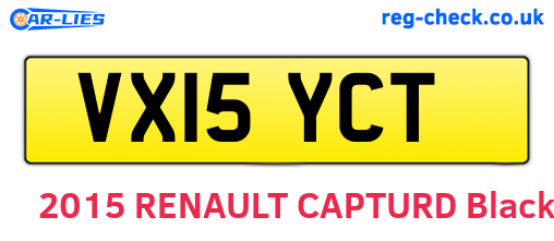 VX15YCT are the vehicle registration plates.