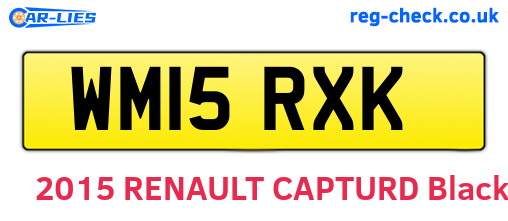 WM15RXK are the vehicle registration plates.